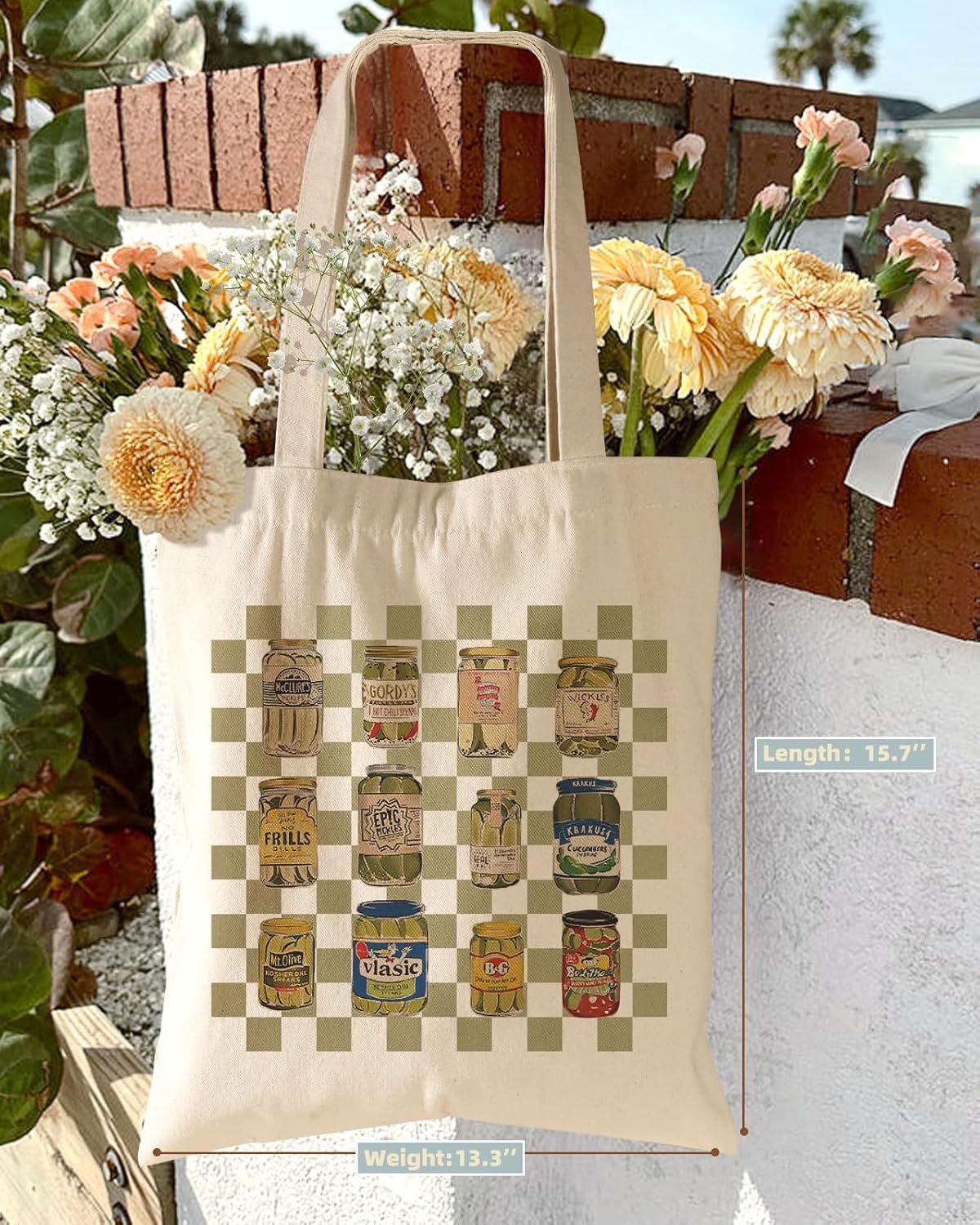 image:imageMiss Adola Aesthetic Cottonseed Tote Bag for Women with Magnetic Buckle and Inner Pocket for Lady Cloth Cotton Tote BagCanned Kimchi