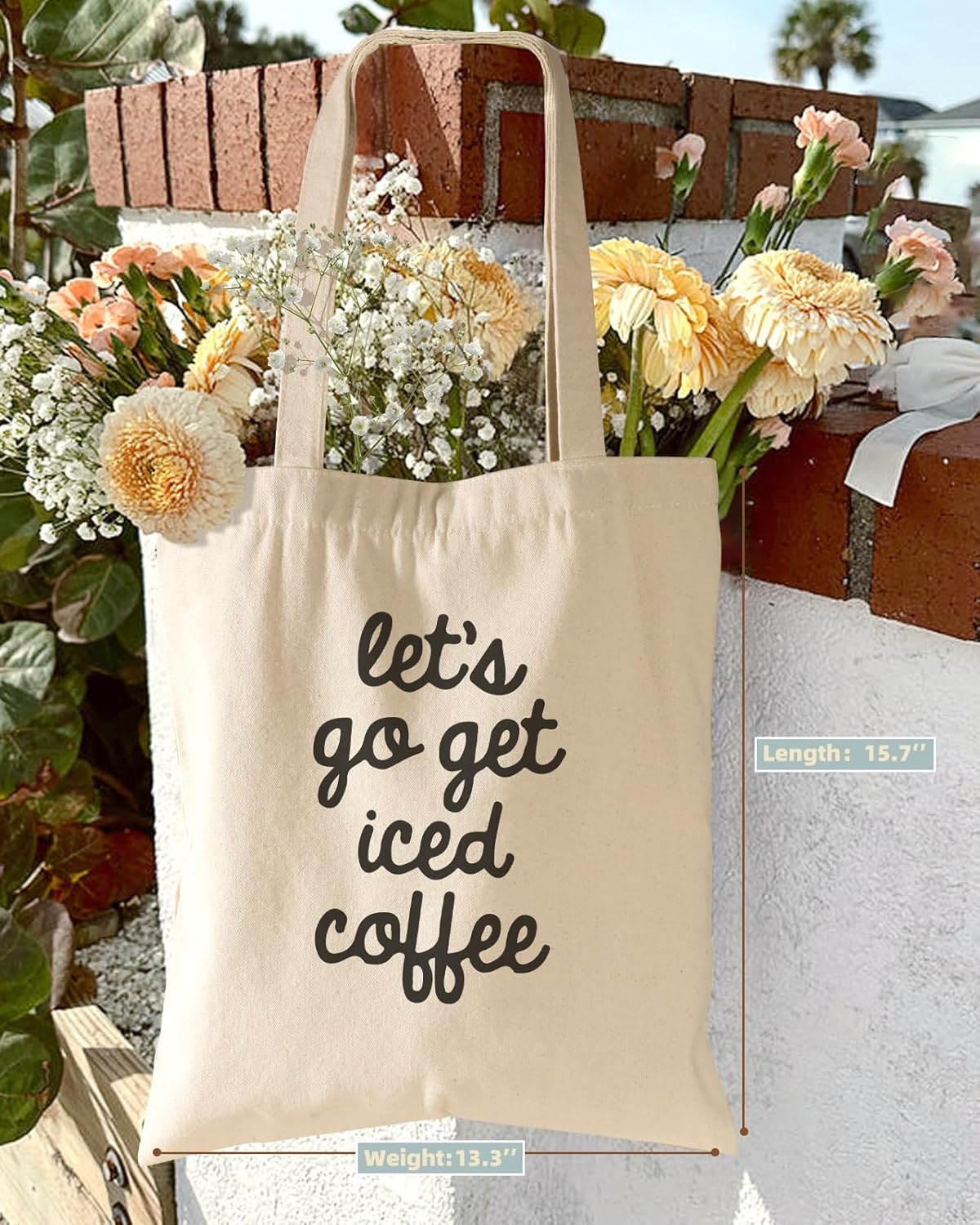 image:imageMiss Adola Aesthetic Cottonseed Tote Bag for Women with Magnetic Buckle and Inner Pocket for Lady Cloth Cotton Tote BagIce Coffee