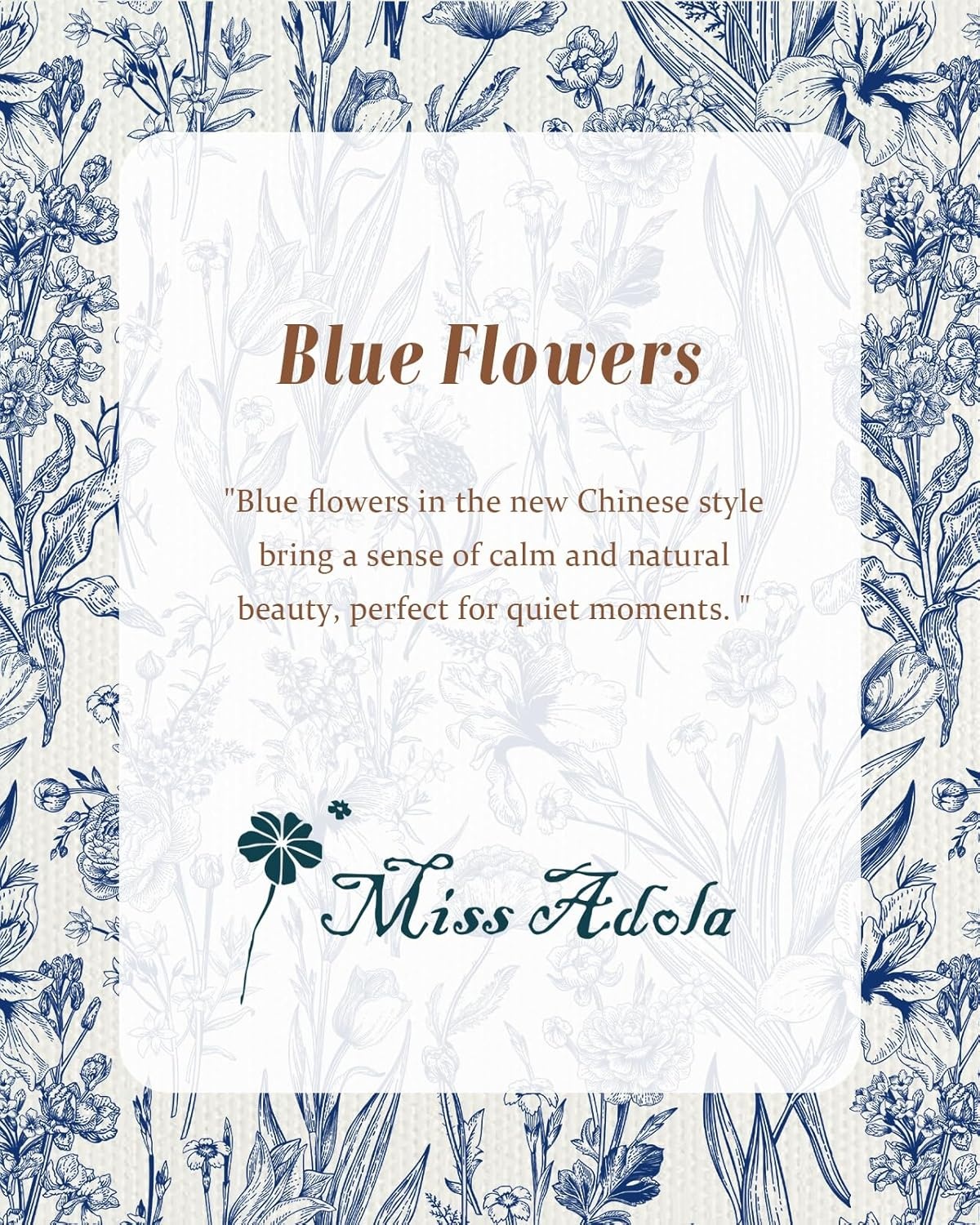 image:imageMiss Adola Large Tote Bag for Women Aesthetic Cute Big Canvas Bags with Zipper Cotton Shoulder Bag for Gym Travel WorkBlue Flowers