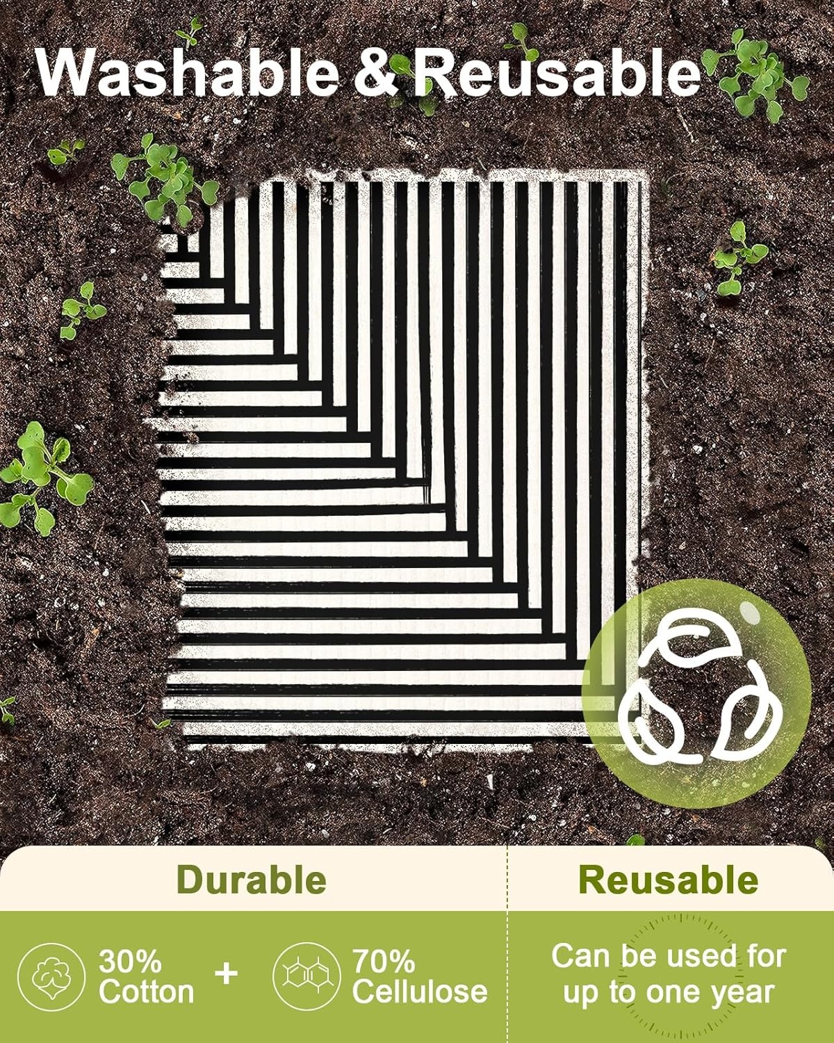 image:imageMiss Adola 6 Pack Swedish Dishcloths for Kitchen Reusable Dish Cloths for Washing Dishes Absorbent Cute Funny Kitchen Towels Cleaning Sponge Floral CatLine Drawing