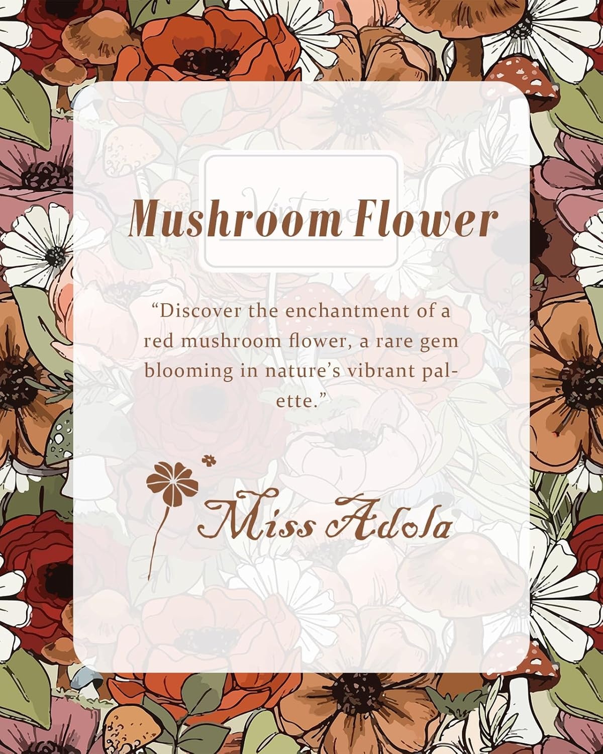 image:imageMiss Adola Aesthetic Canvas Tote Bag with Inner Pocket for Women Cloth Cotton Totes Bag with Pattern for Shopping GymRed Mushroom Flower