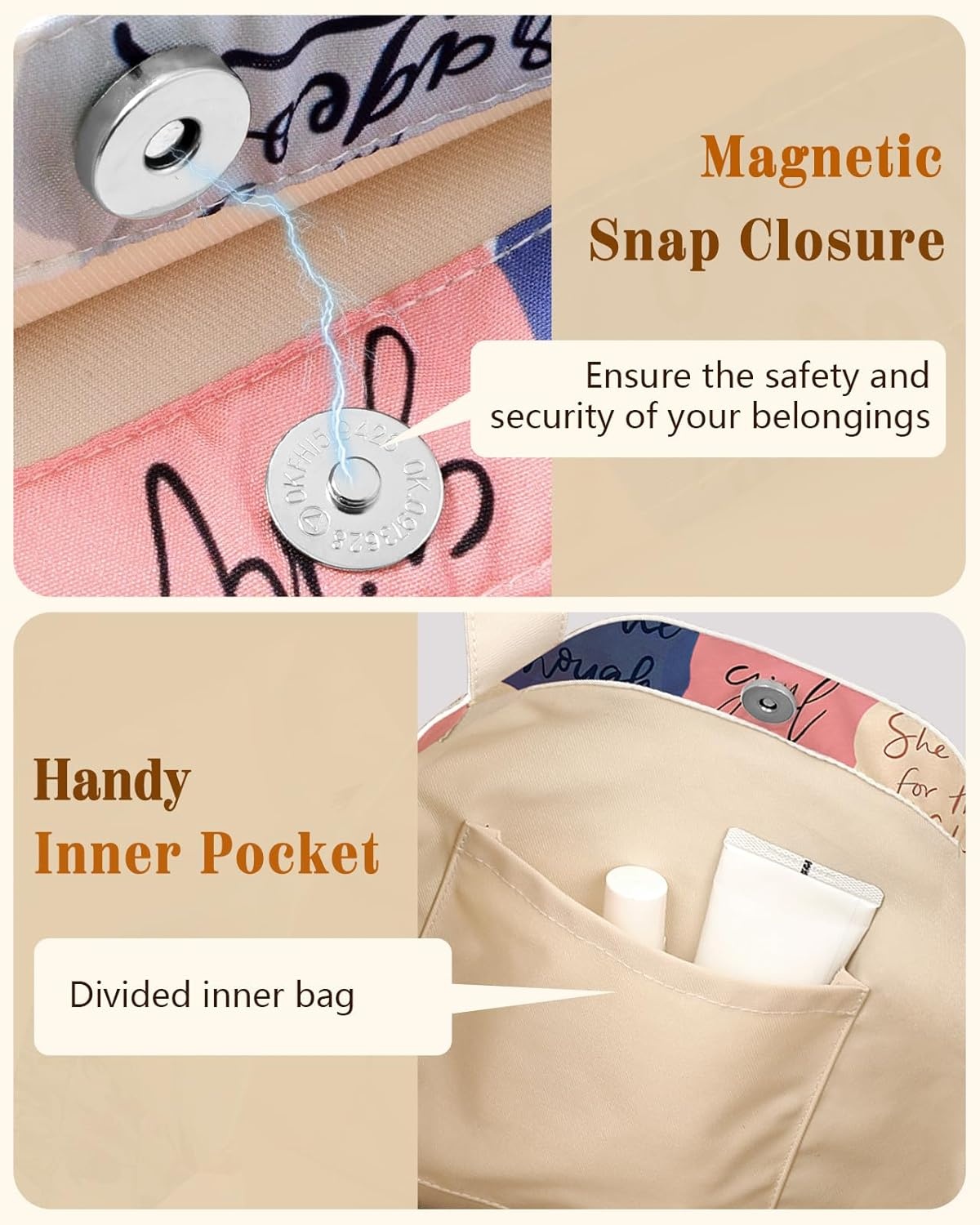 image:imageMiss Adola Aesthetic Tote Bag for Women Reusable Shoulder Bag with Buckle Fabric Bag for Gym Travel WorkChristian Quotes