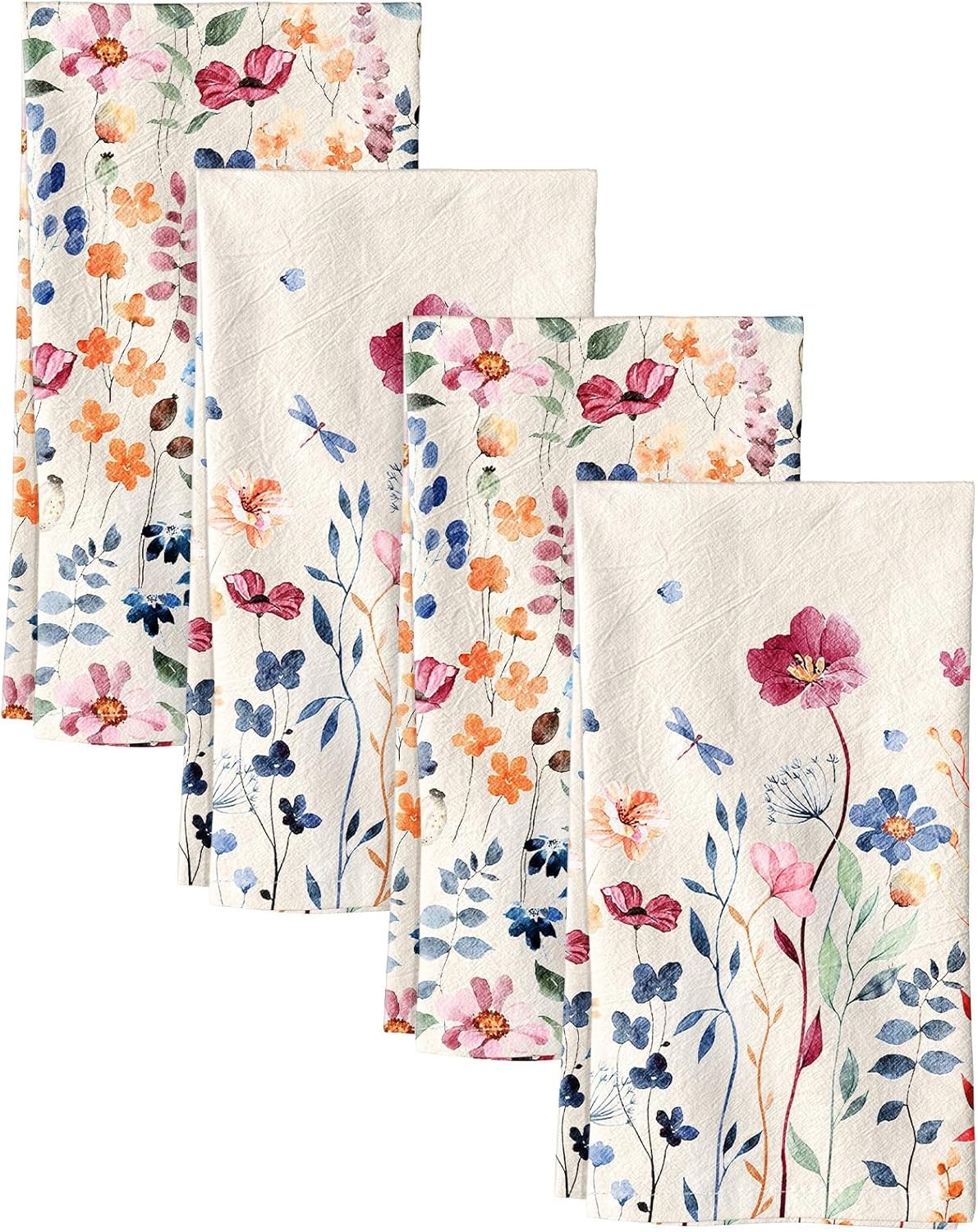 image:imageMiss Adola Flour Sack Kitchen Towels Set of 218x26 Cotton Dish Towels with Hanging Loop Reusable Tea Towel for Cleaning Spring Absorbent Dishcloths Cute Home Decor Housewarming Lemon BirdsWild Flower