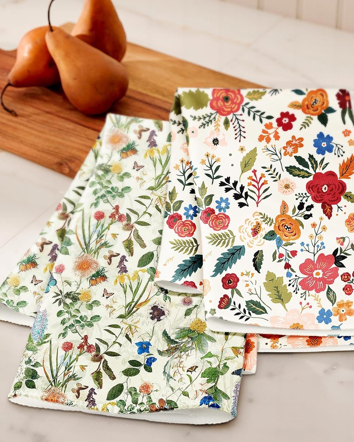 image:imageMiss Adola Microfiber Kitchen Towels Set of 2 Dish Towels for Kitchen 18 x 26 Inch Home Decoration Red Flower Grass Cute Spring Hand Towels Soft amp Absorbent Aesthetic DesignRed Flower Grass
