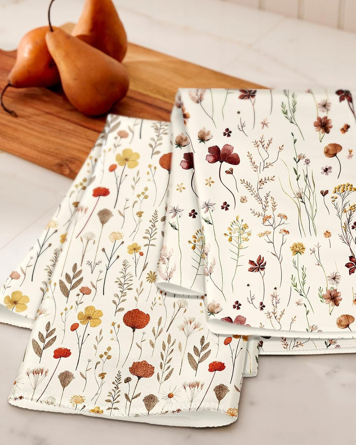 image:imageMiss Adola Microfiber Kitchen Towels Set of 2 Dish Towels for Kitchen 18 x 26 Inch Home Decoration Red Flower Grass Cute Spring Hand Towels Soft amp Absorbent Aesthetic DesignGrow Flower
