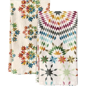 image:imageMiss Adola 2 Pack Flour Sack Kitchen Towels  16x26 Inch Cotton Dish Towels with Hanging Loop Reusable Geometric Boho Modern Tea Towel Absorbent Dishcloths Home Decor Beige BohemiaStarburst Design