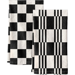 image:imageMiss Adola 2 Pack Flour Sack Kitchen Towels  16x26 Inch Cotton Dish Towels with Hanging Loop Reusable Geometric Boho Modern Tea Towel Absorbent Dishcloths Home Decor Beige BohemiaCheckered