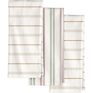 image:imageMiss Adola 2pcs Flour Sack Kitchen Towels  18x 26 Cotton Kitchen Hand Towels with Hanging Loop Reusable Geometric Girly Plaid Floral Tea Towel Absorbent Dishcloths Home Decor Pink FlowerStriped