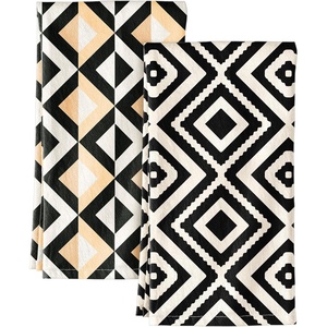 image:imageMiss Adola 2pcs Flour Sack Kitchen Towels  18x 26 Cotton Kitchen Hand Towels with Hanging Loop Reusable Geometric Girly Plaid Floral Tea Towel Absorbent Dishcloths Home Decor Pink FlowerModern Geometric
