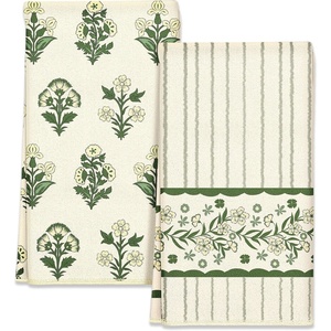 image:imageMiss Adola 2pcs Microfiber Kitchen Towels  Boho Kitchen Towels Set of 2 with Hanging Loop Decorative Absorbent 18x26 Inch Hand Towel Botanical Design Dish Cloth for Housewarming Gift French CountryFrench Country