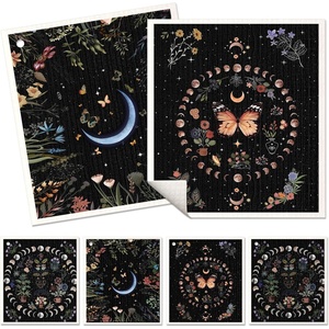 image:imageMiss Adola 6 Pack Swedish Dishcloths for Kitchen  Reusable Dish Cloths for Washing Dishes Absorbent Cute Funny Kitchen Towels Cleaning Sponge Floral CatMoonlit Butterfly