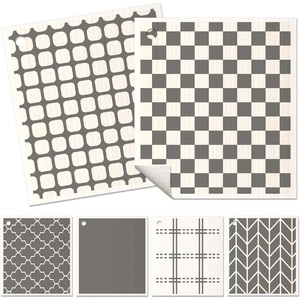 image:imageMiss Adola 6 Pack Swedish Dishcloths for Kitchen  Reusable Dish Cloths for Washing Dishes Absorbent Cute Funny Kitchen Towels Cleaning Sponge Floral CatGrey Checked