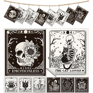 image:imageMiss Adola 8 Pack Reusable Kitchen Dishcloths  Absorbent Fast Drying Washable Swedish Towels with Cute Black Skull DesignWhite Skull
