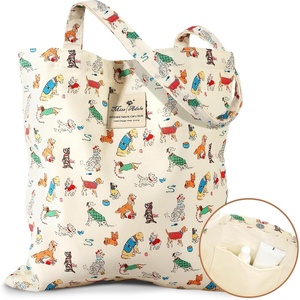image:imageMiss Adola Aesthetic Tote Bag for Women  Reusable Shoulder Bag with Buckle Fabric Bag for Gym Travel WorkCartoon Puppy
