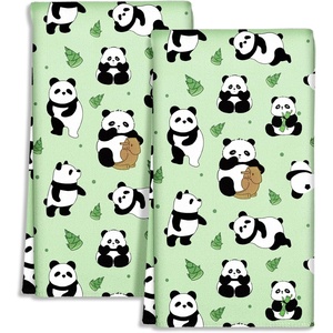 image:imageMiss Adola Cute Kitchen Towels Set of 2  Dish Towels 18 x 26 Inch Microfiber Tea Towel for Home Decorative Black Cat Flower Spring Farmhouse Soft Reusable amp Absorbent Aesthetic Vintage DesignPanda