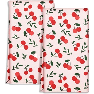 image:imageMiss Adola Cute Kitchen Towels Set of 2  Dish Towels 18 x 26 Inch Microfiber Tea Towel for Home Decorative Black Cat Flower Spring Farmhouse Soft Reusable amp Absorbent Aesthetic Vintage DesignCherry