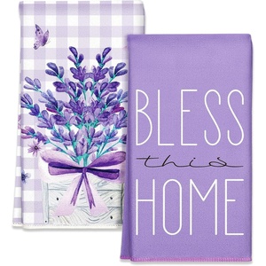image:imageMiss Adola Easter Kitchen Towels  Happy Easter 18x26 Inch Microfiber Kitchen Dish Cloth 2pcs Decorative Absorbent Hand Towels with Hanging Loop for Gifting HousewarmingLavender