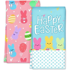 image:imageMiss Adola Easter Kitchen Towels  Happy Easter 18x26 Inch Microfiber Kitchen Dish Cloth 2pcs Decorative Absorbent Hand Towels with Hanging Loop for Gifting HousewarmingHappy Easter