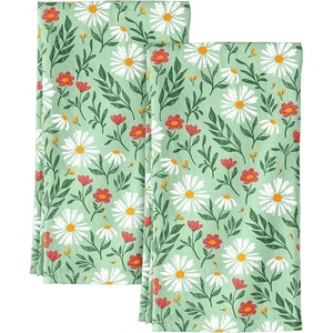 image:imageMiss Adola Flour Sack Kitchen Towels  Set of 2 Cotton Dish Towels with Hanging Loop Decorative 18x26 Inch Absorbent Cute Design for Housewarming Gifts Retro FloralFresh Daisy