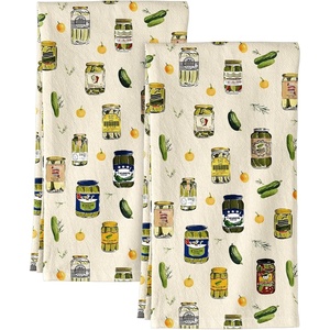 image:imageMiss Adola Flour Sack Kitchen Towels  Set of 2 Spring Dish Towels with Hanging Loop 18x26 Inch Absorbent Reusable Cotton Cloths for Cleaning Cute Design Home Decorative Housewarming Vintage FlowerCanned Kimchi