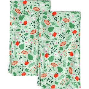 image:imageMiss Adola Flour Sack Kitchen Towels Set of 218x26 Cotton Dish Towels with Hanging Loop Reusable Tea Towel for Cleaning Spring Absorbent Dishcloths Cute Home Decor Housewarming Lemon BirdsGreen Leaf Fruit