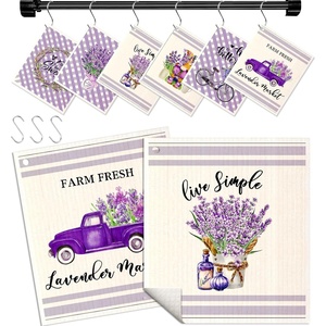 image:imageMiss Adola Kitchen Swedish Dishcloths with Hooks  6 Pack Reusable Dish Cloths for Washing Dishes Fast Drying Cute Fun Swedish Dish Towels Washable Cleaning Sponge Brown CoffeeBicycle Lavender