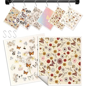 image:imageMiss Adola Kitchen Swedish Dishcloths with Hooks  6 Pack Reusable Dish Cloths for Washing Dishes Fast Drying Cute Fun Swedish Dish Towels Washable Cleaning Sponge Brown CoffeePlant Butterfly