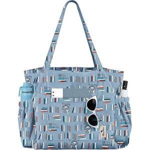 image:imageMiss Adola Large Corduroy Tote Bag for Women  Cute Shoulder Reusable Bags with Zipper MultiPocket for SchoolBlue Book