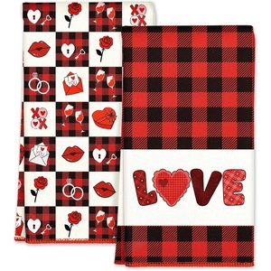 image:imageMiss Adola Microfiber Kitchen Towels  Set of 2 Dish Towels for Kitchen 18 x 26 Inch Home Decoration Red Flower Grass Cute Spring Hand Towels Soft amp Absorbent Aesthetic DesignLove