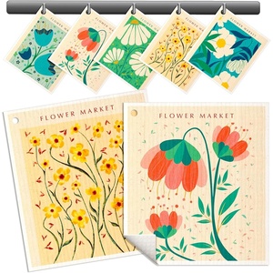 image:imageMiss Adola Swedish Dishcloths for Kitchen  5 Pack Reusable Dish Cloths for Washing Dishes Absorbent Cute Funny Kitchen Towels Cleaning Sponge Animal ForestCartoon Flower