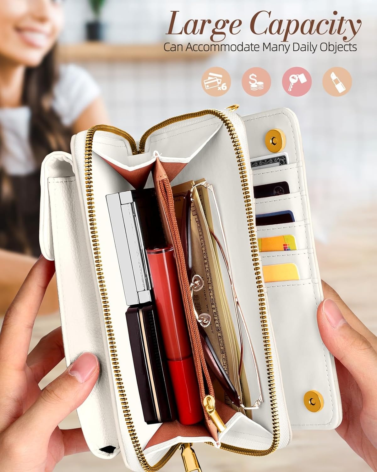 image:imageMiss Adola Cute Small Crossbody Purse Cell Phone Bags for Women Leather Cellphone Wallet Purse with Shoulder StrapCowBoy