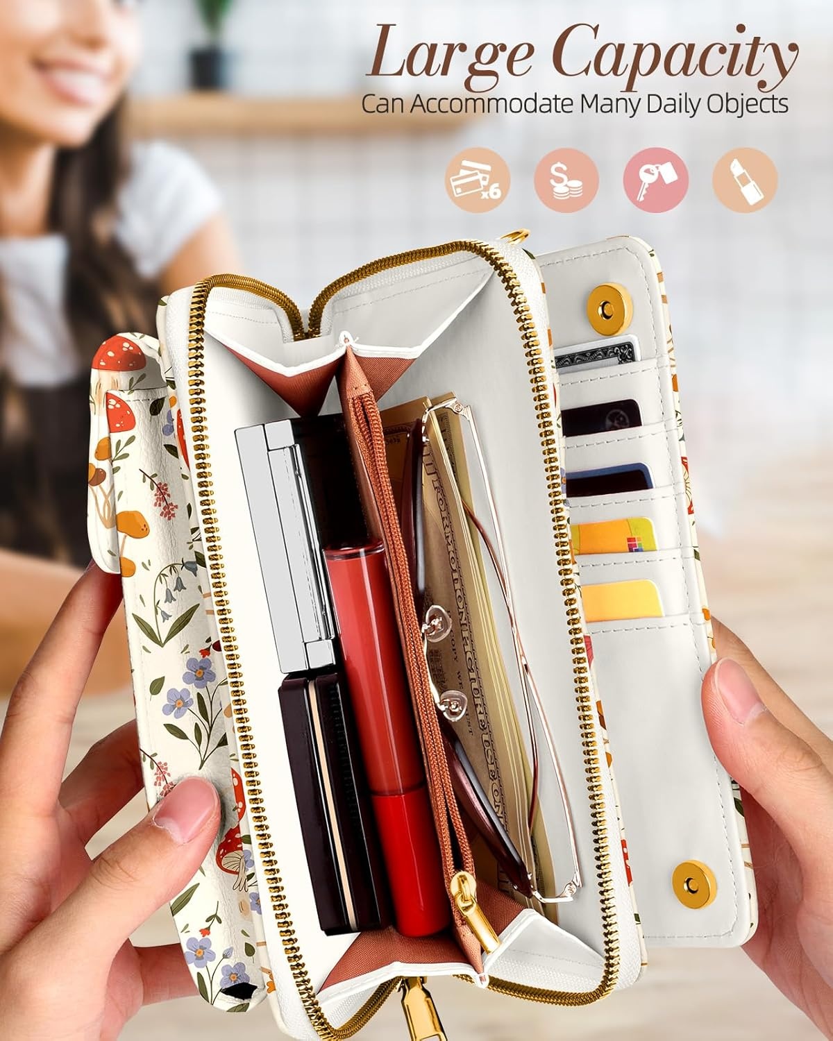 image:imageMiss Adola Cute Small Crossbody Purse Cell Phone Bags for Women Leather Cellphone Wallet Purse with Shoulder StrapMogu Grass