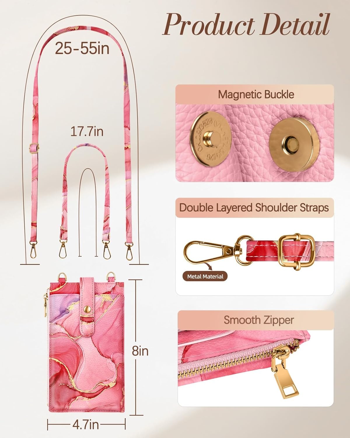 image:imageMiss Adola Phone Purse Crossbody Bags for Women Leather Small Cell Phone Wallet RFID Blocking with Card Slots amp Adjustable Strap Cute Designer Aesthetic Cross Body Bags Blue Line FlowerPK Watercolor