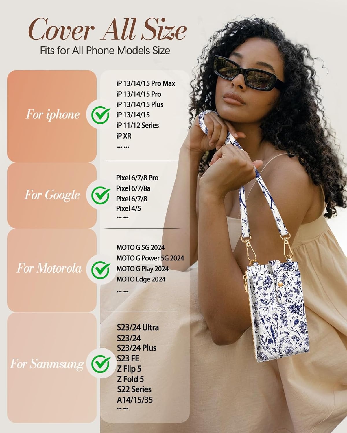 image:imageMiss Adola Phone Purse Crossbody Bags for Women Leather Small Cell Phone Wallet RFID Blocking with Card Slots amp Adjustable Strap Cute Designer Aesthetic Cross Body Bags Blue Line FlowerBU Line Flower