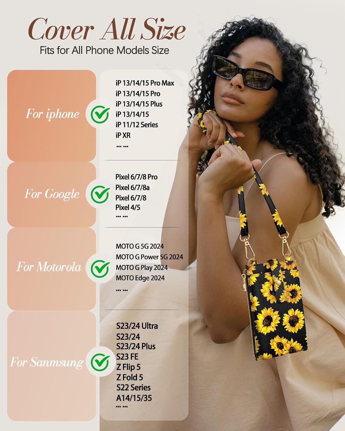image:imageMiss Adola Phone Purse Crossbody Bags for Women Leather Small Cell Phone Wallet RFID Blocking with Card Slots amp Adjustable Strap Cute Designer Aesthetic Cross Body Bags Blue Line FlowerBlack Sunflower
