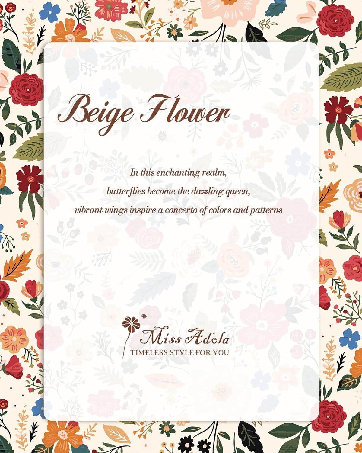 image:imageMiss Adola Phone Purse for Women Cute Small Crossbody Bags Cellphone Wallet with Adjustable Strap Zipper and Card SlotsBeige Flower