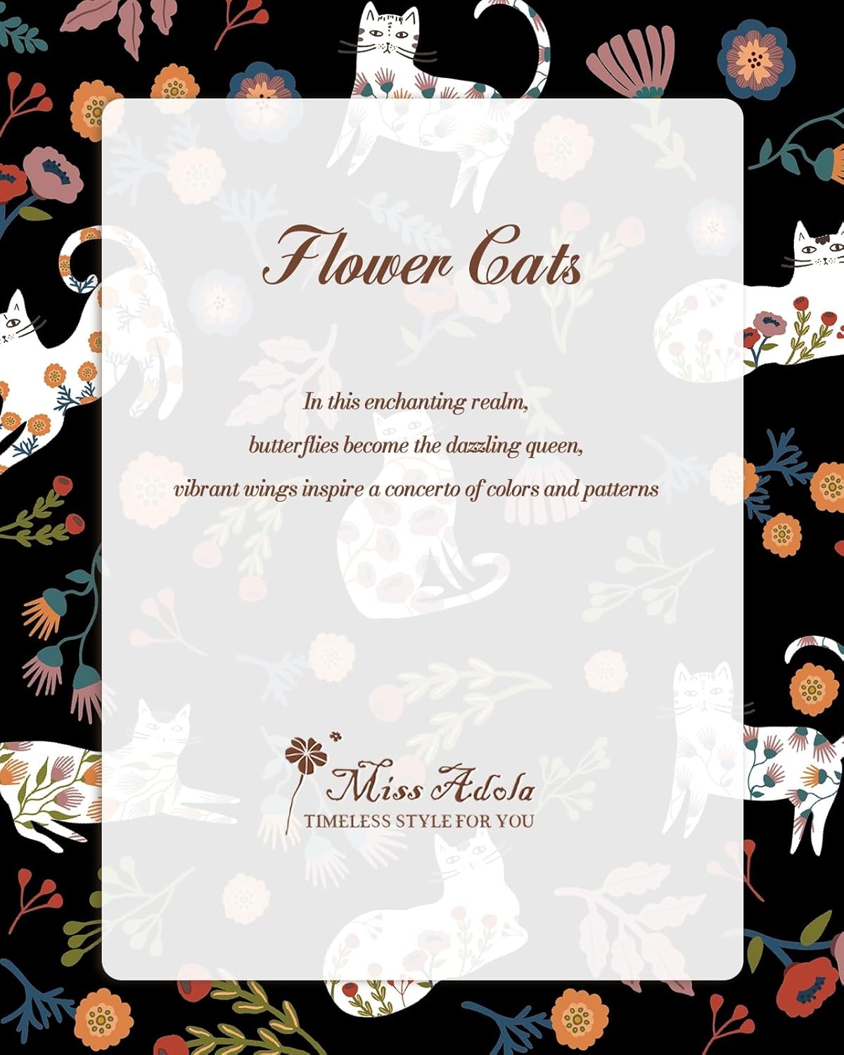 image:imageMiss Adola Phone Purse for Women Cute Small Crossbody Bags Cellphone Wallet with Adjustable Strap Zipper and Card SlotsFlower Cats