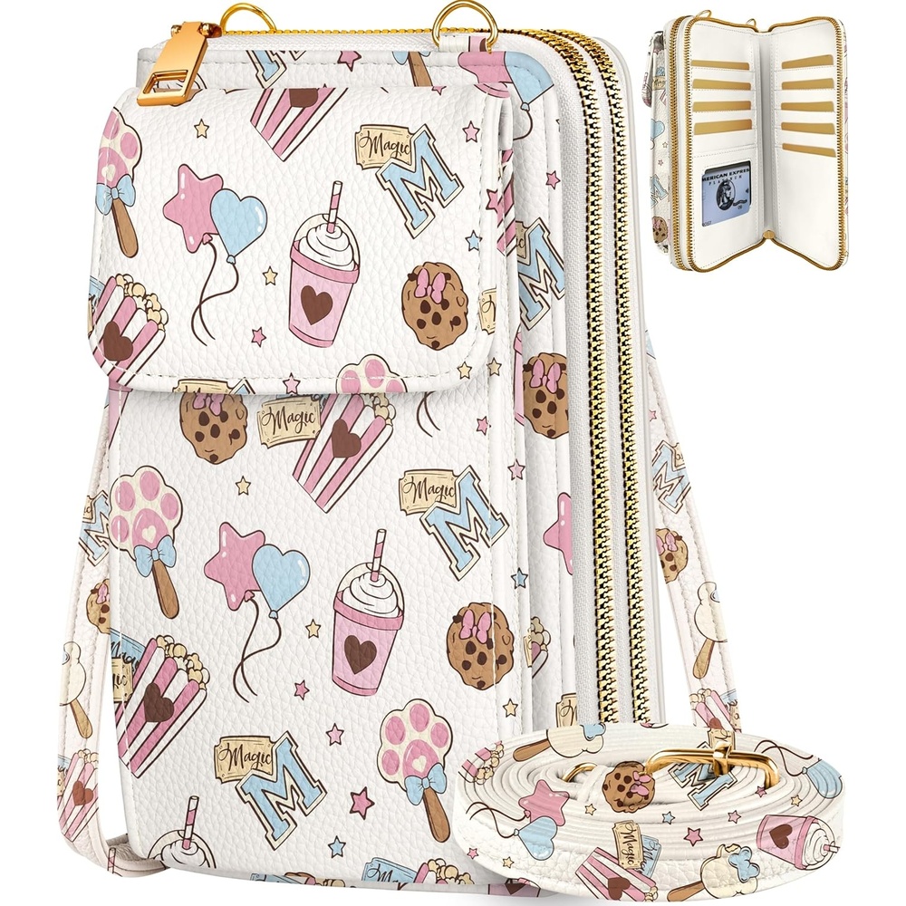 image:imageMiss Adola Phone Purse for Women Cute Small Crossbody Bags Cellphone Wallet with Adjustable Strap Zipper and Card SlotsCartoon