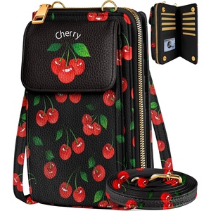 image:imageMiss Adola Cute Small Crossbody Purse Cell Phone Bags for Women  Leather Cellphone Wallet Purse with Shoulder StrapCute Cherry