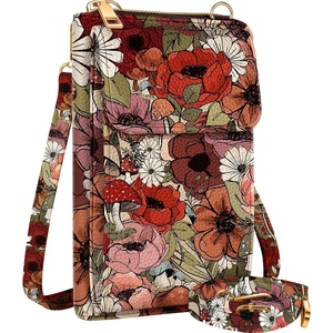 image:imageMiss Adola Cute Small Crossbody Purse Cell Phone Bags for Women  Leather Cellphone Wallet Purse with Shoulder StrapFlower Mogu
