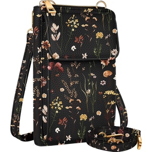 image:imageMiss Adola Cute Small Crossbody Purse Cell Phone Bags for Women  Leather Cellphone Wallet Purse with Shoulder StrapRetro Flower
