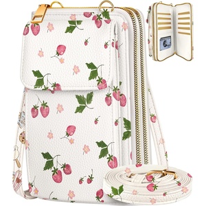 image:imageMiss Adola Phone Purse for Women  Cute Small Crossbody Bags Cellphone Wallet with Adjustable Strap Zipper and Card SlotsStrawberry