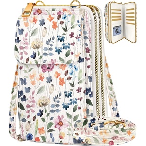 image:imageMiss Adola Phone Purse for Women  Cute Small Crossbody Bags Cellphone Wallet with Adjustable Strap Zipper and Card SlotsWild Flower