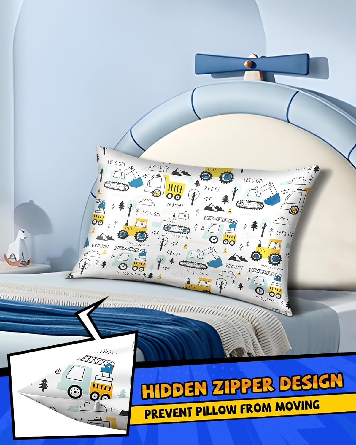 image:imageMiss Adola 1Pc Silk Pillowcase for Kids 30x20 Queen 19 Momme Mulberry Silk Pillow Case with Hidden Zipper for Hair and Skin Cute Cartoon for Toddlers Teens Boys Girls Pink Girl ShadowCar Element