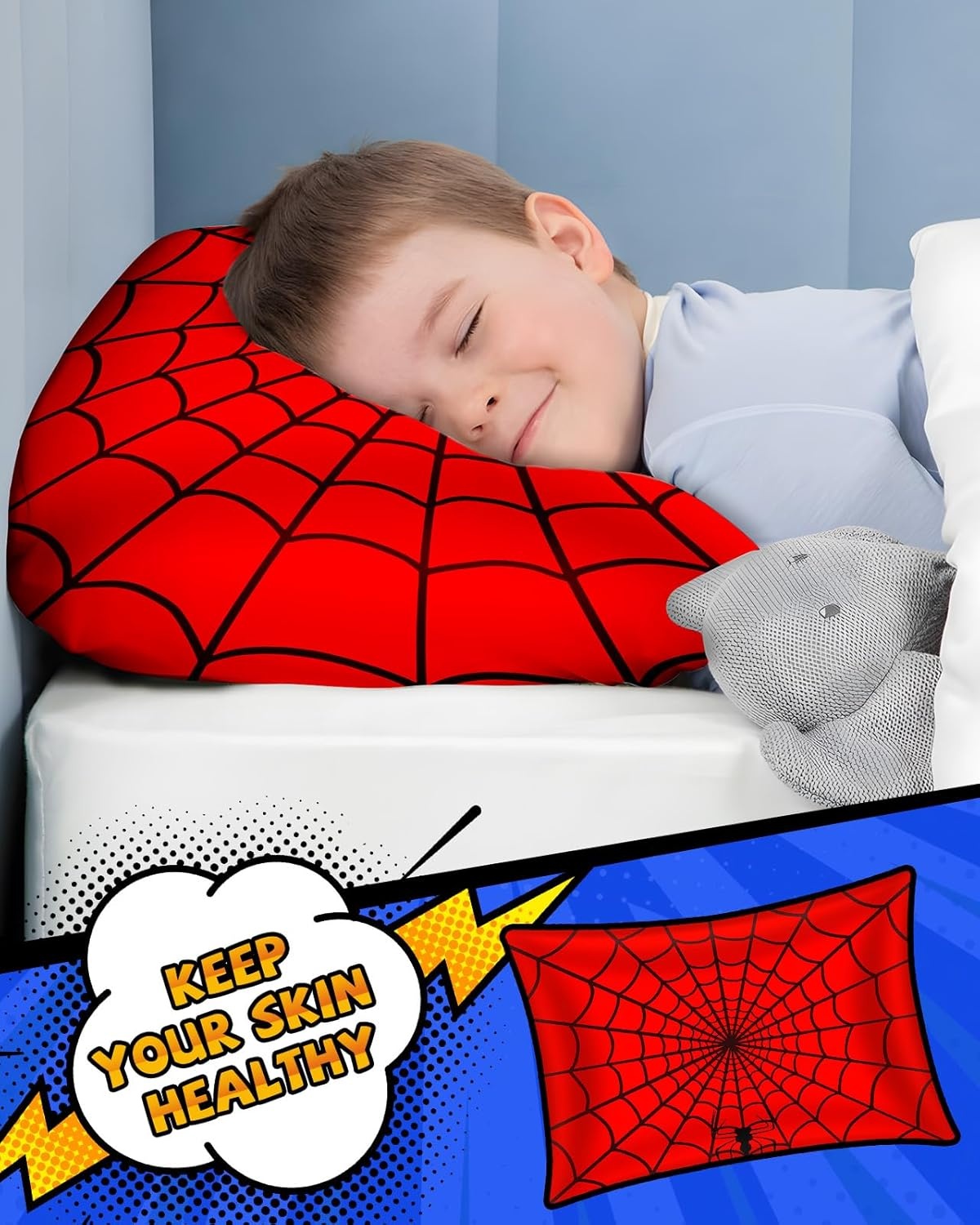 image:imageMiss Adola 1Pc Silk Pillowcase for Kids 30x20 Queen 19 Momme Mulberry Silk Pillow Case with Hidden Zipper for Hair and Skin Cute Cartoon for Toddlers Teens Boys Girls Pink Girl ShadowZhizhuxia Eyes