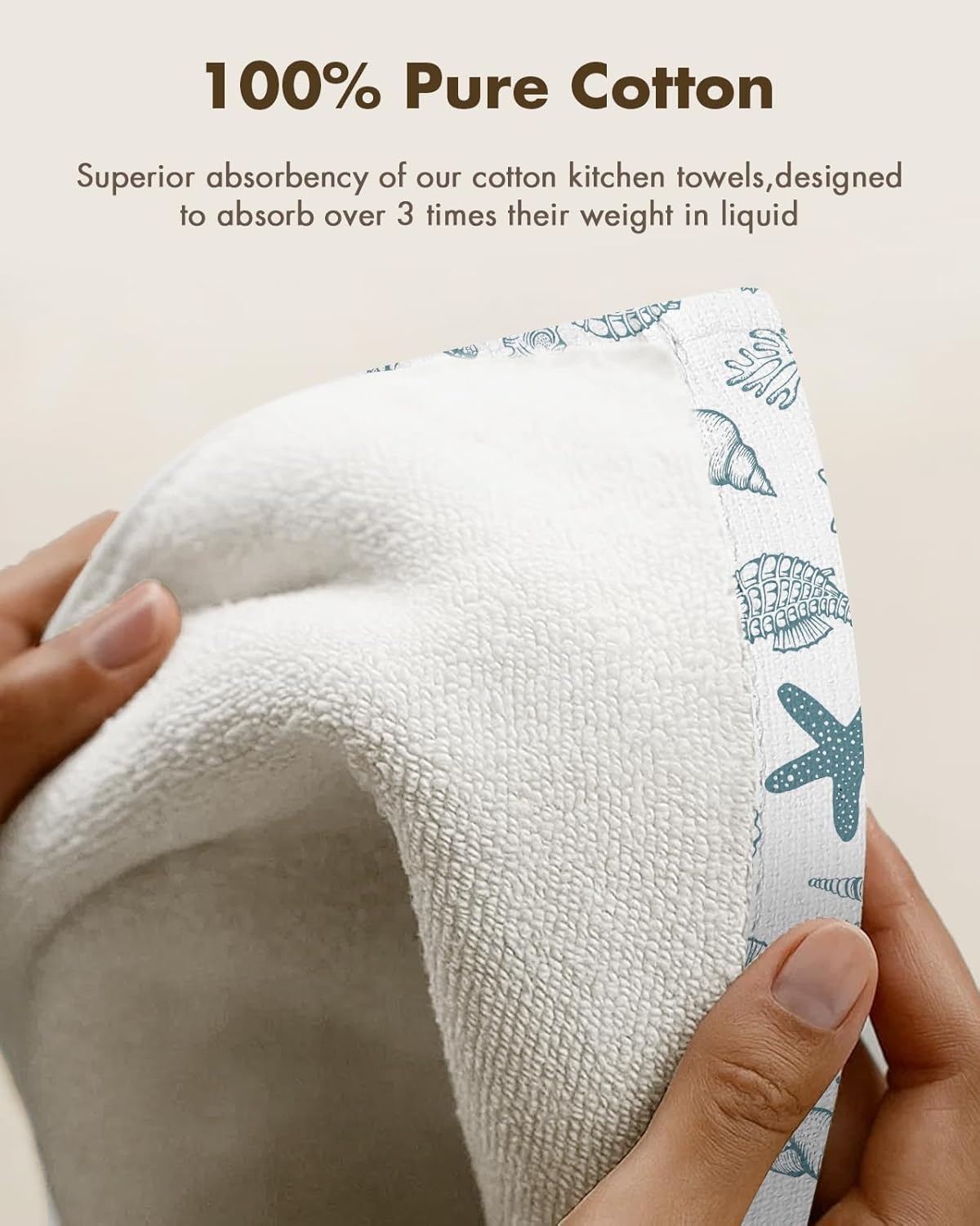 image:imageMiss Adola 2pcs Waffle Kitchen Towels 16x26 Inch Cotton Waffle Weave Dish Cloths Set of 2 with Hanging Loop Absorbent Hand Tea Towels Fruits Design for Housewarming Gift CitrusCoastal