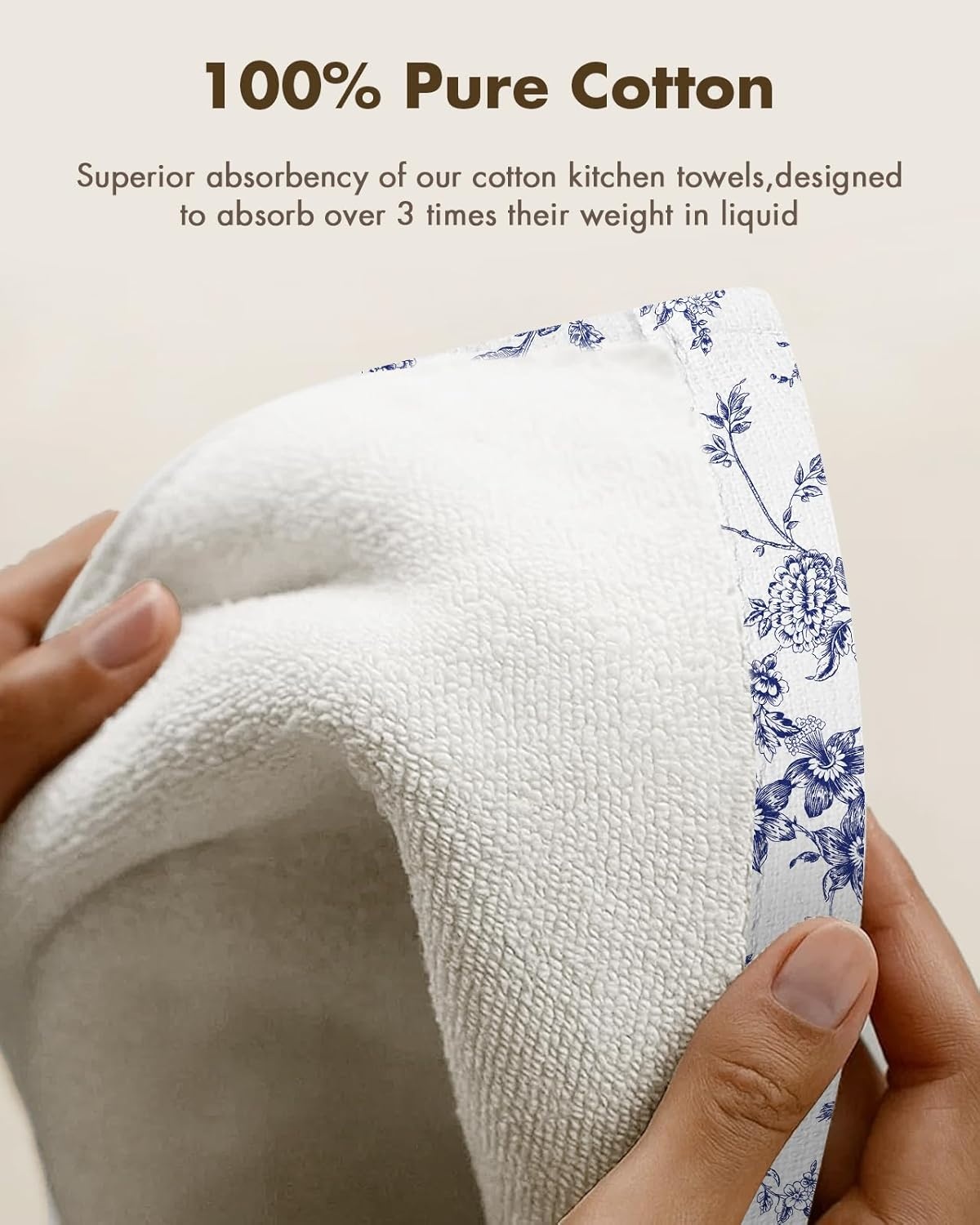 image:imageMiss Adola 2pcs Waffle Kitchen Towels 16x26 Inch Cotton Waffle Weave Dish Cloths Set of 2 with Hanging Loop Absorbent Hand Tea Towels Fruits Design for Housewarming Gift CitrusToile Print