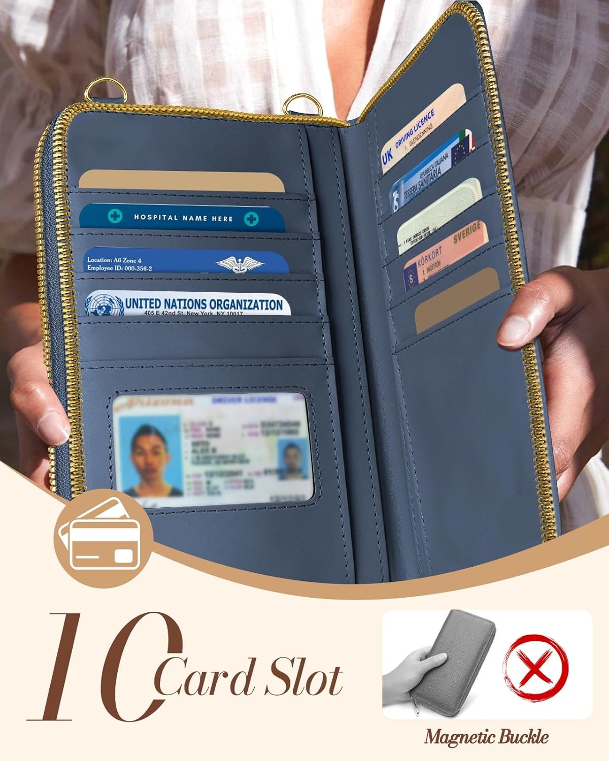 image:imageMiss Adola Crossbody Phone Purse for Women Cute Small Bags Cellphone Wallet RFID Blocking with Strap Zipper and Card SlotsBlue