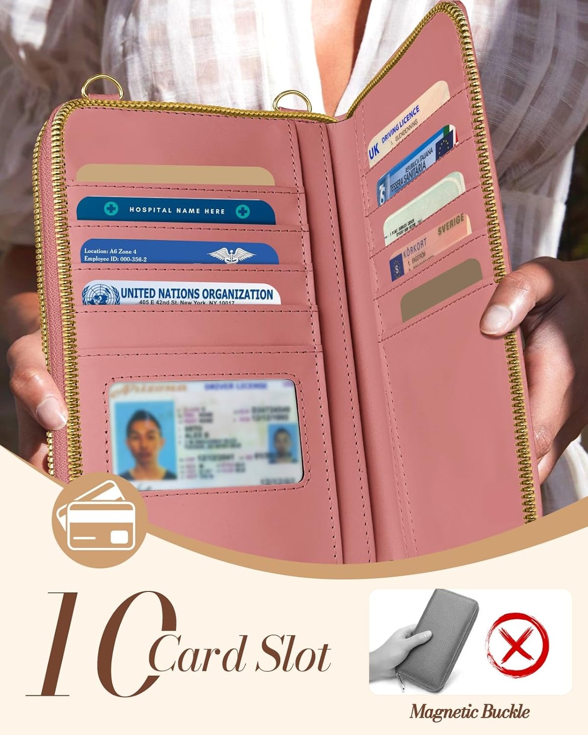 image:imageMiss Adola Crossbody Phone Purse for Women Cute Small Bags Cellphone Wallet RFID Blocking with Strap Zipper and Card SlotsPink