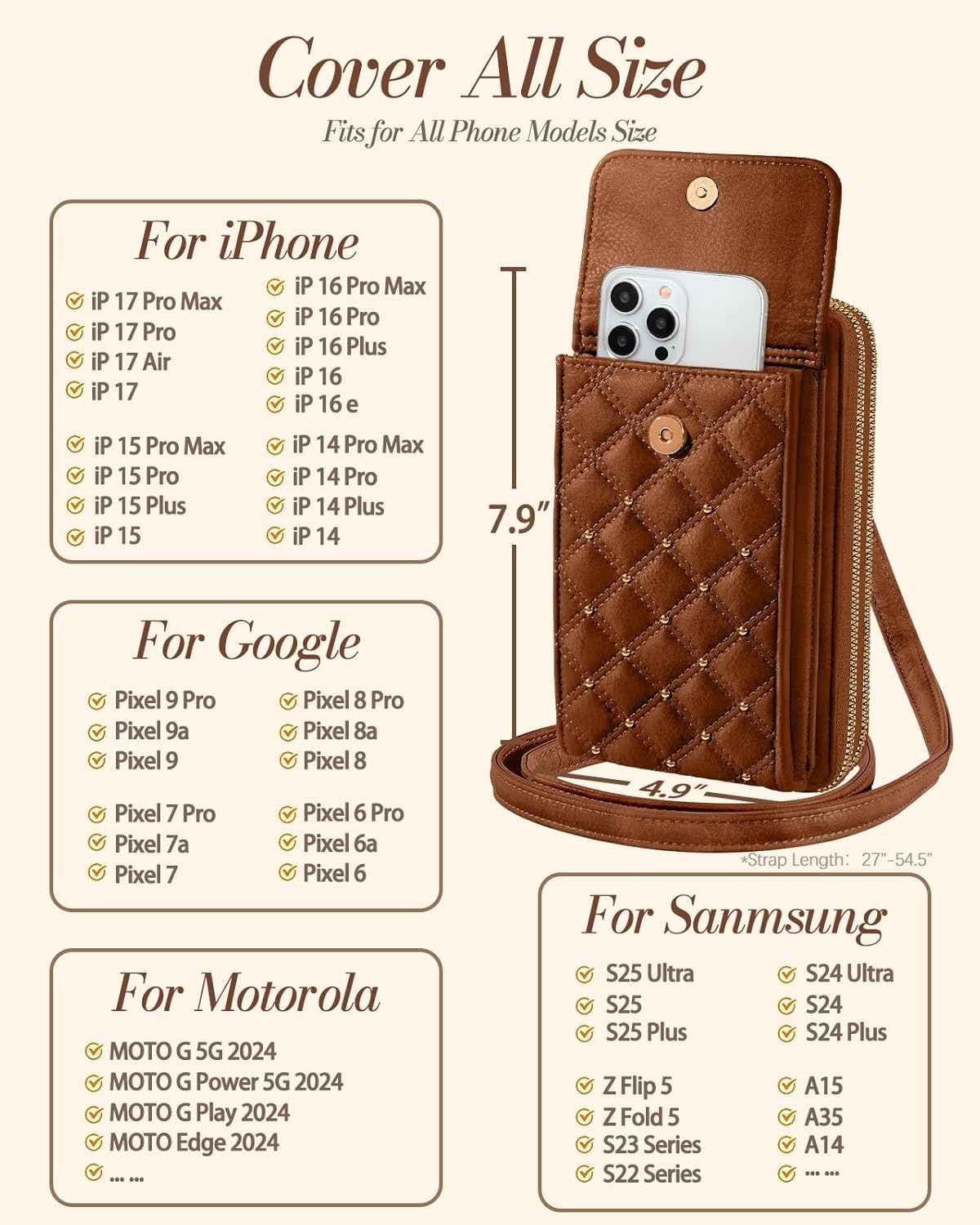 image:imageMiss Adola Crossbody Phone Purse for Women Cute Small Bags Cellphone Wallet RFID Blocking with Strap Zipper and Card SlotsYellow